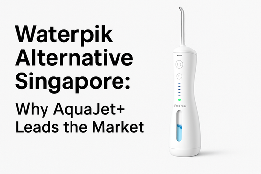 Waterpik alternative Singapore – AquaJet+ water flosser offering compact, cordless, and affordable oral care