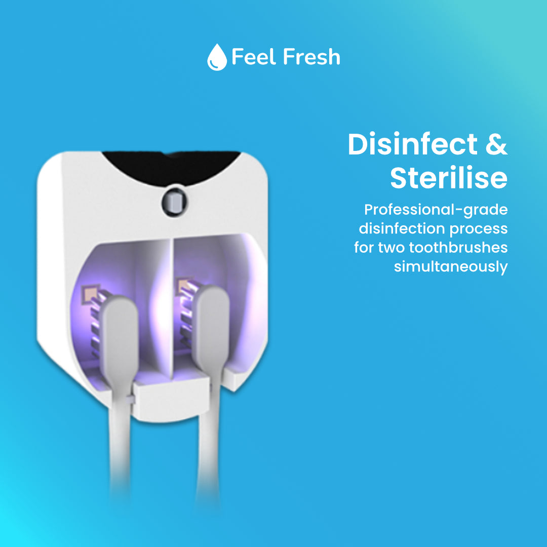Feel Fresh toothbrush holder with UV-C light and magnetic cover