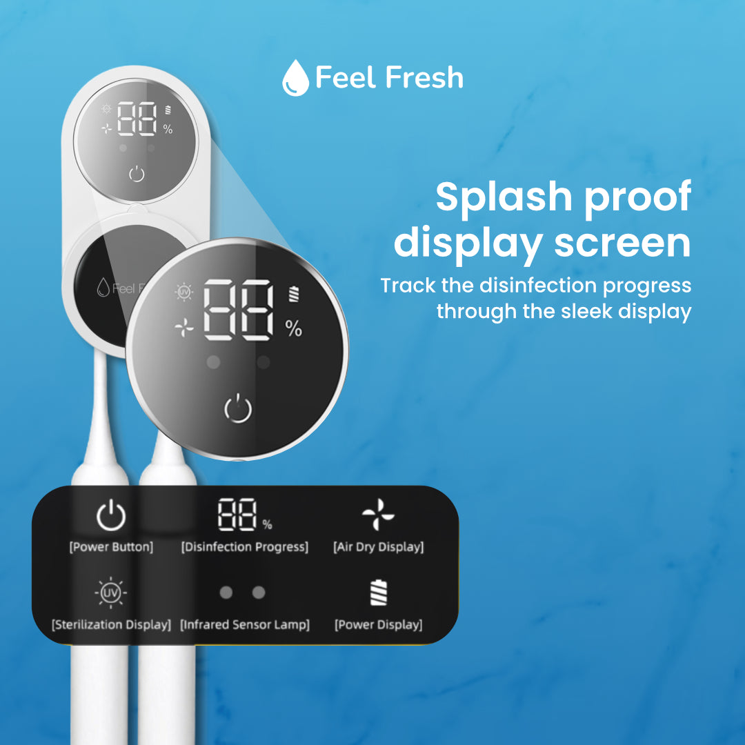 Sleek white UV toothbrush steriliser with multiple brush slots