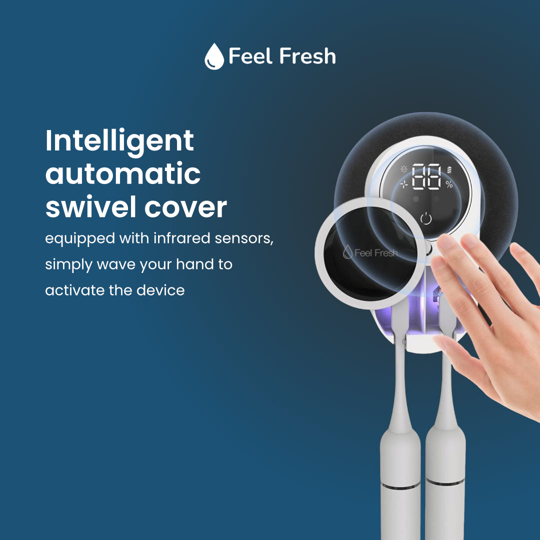 Minimalist toothbrush steriliser for modern bathroom setup