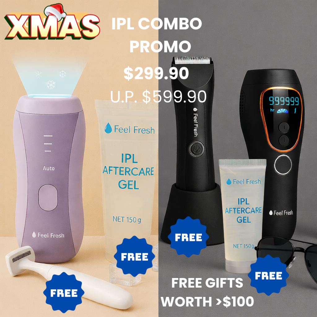 Feel Fresh LuminSapphire IPL bundle with razor and cooling aftercare gel