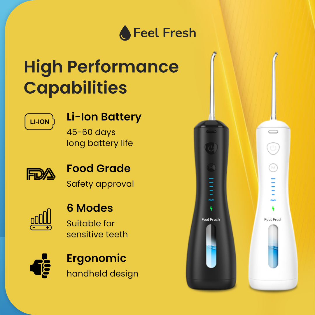 High-power AquaJet+ water stream for effective interdental cleaning