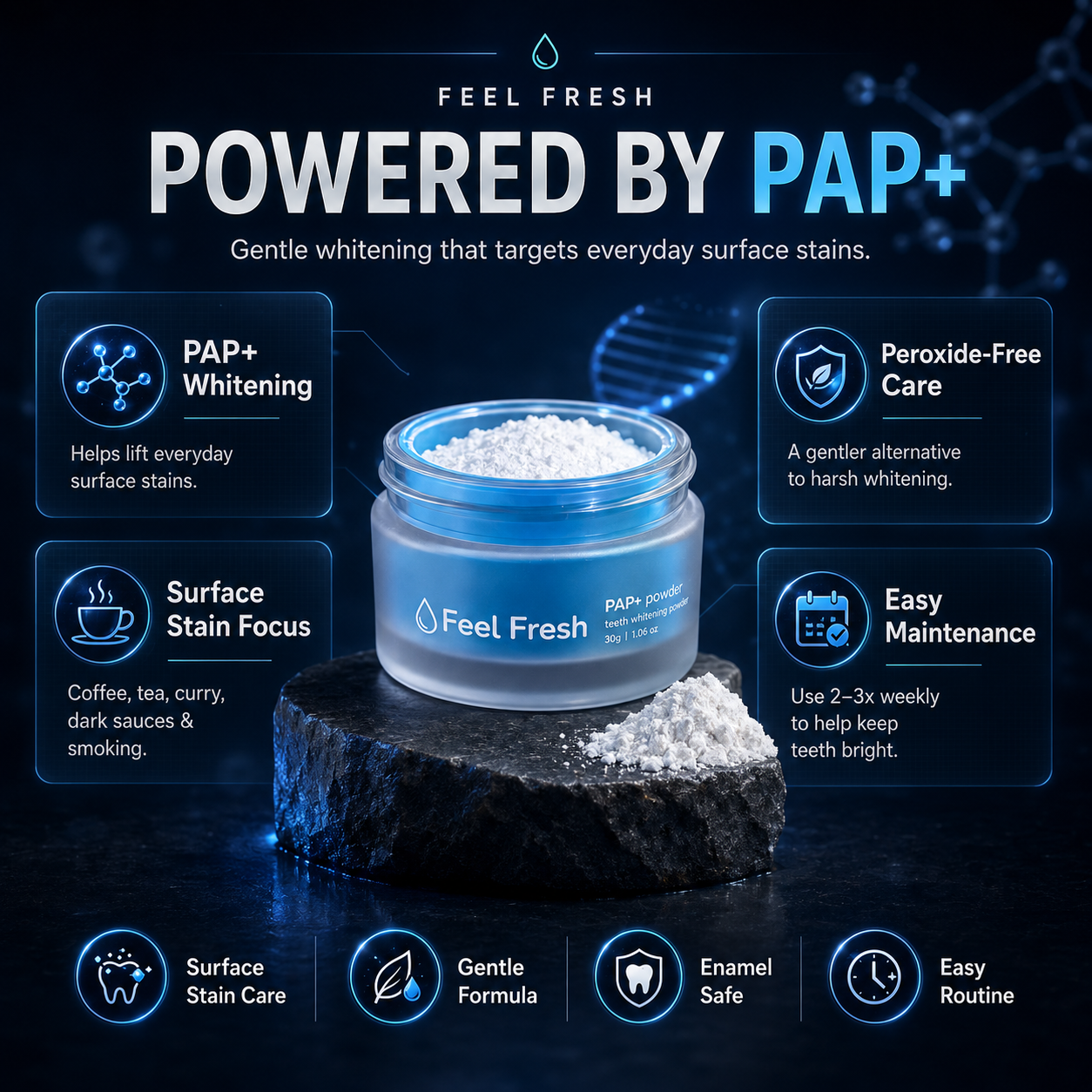Feel Fresh LumiBright™ PAP+ Teeth Whitening Powder
