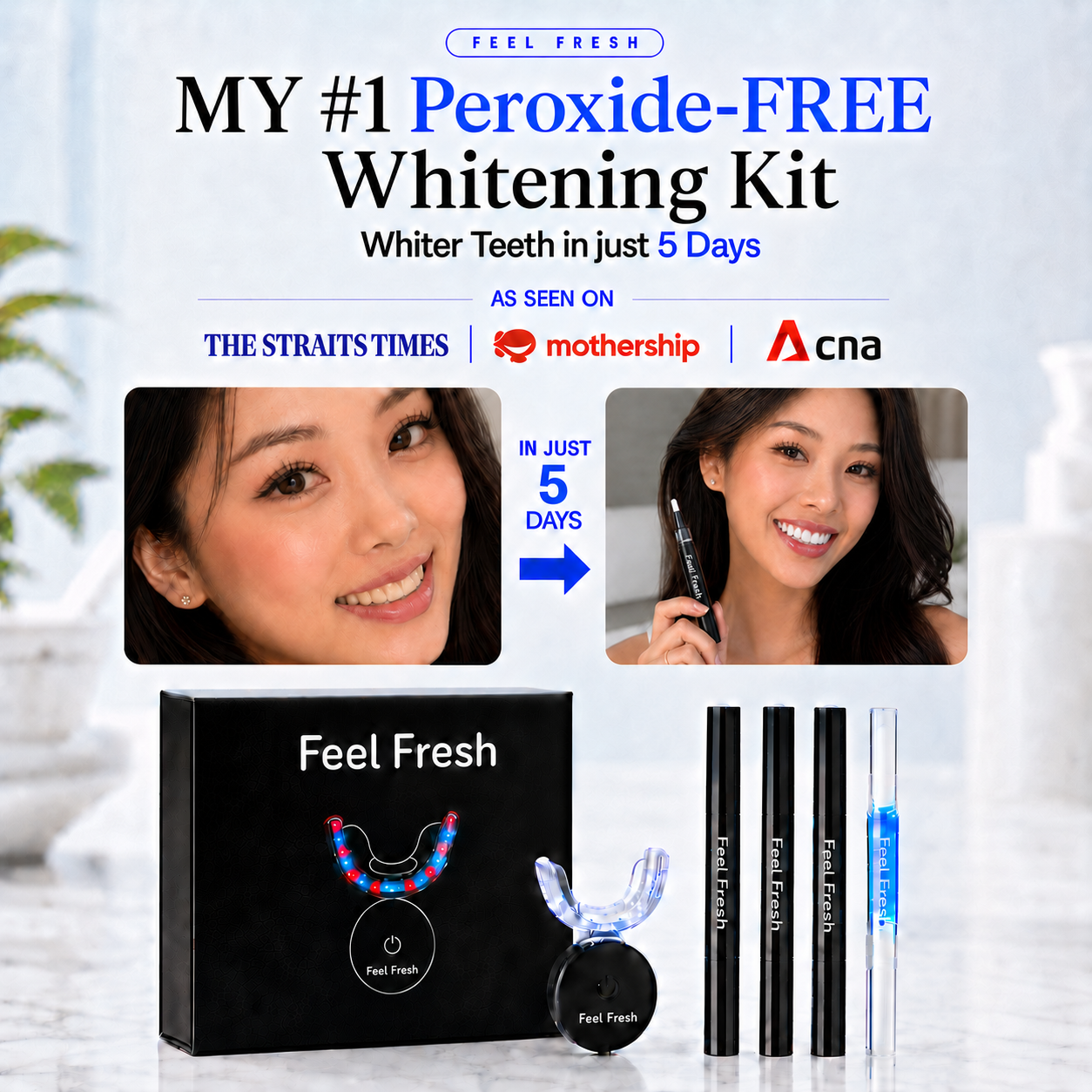Malaysia #1 Peroxide-Free Instant Teeth Whitening Kit
