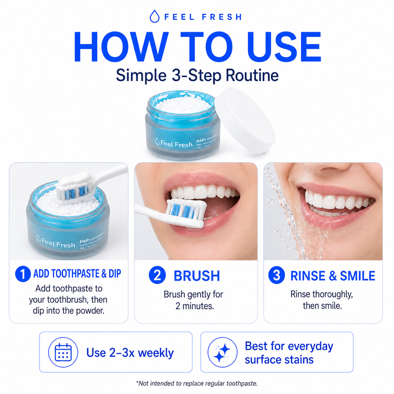 Feel Fresh LumiBright™ PAP+ Teeth Whitening Powder