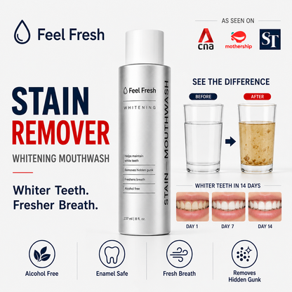 Feel Fresh™ Stain Remover Whitening Mouthwash | Alcohol-Free Fresh Breath Care