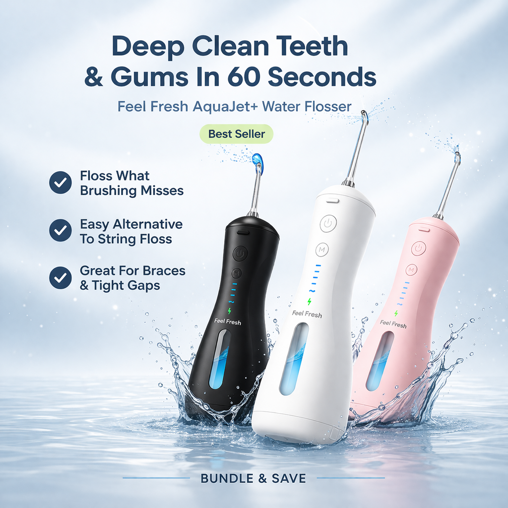 AquaJet+ water flosser Singapore deep clean teeth and gums in 60 seconds – Onyx Black Pearl White Baby Pink water flosser, floss what brushing misses easy alternative to string floss, best water flosser Singapore