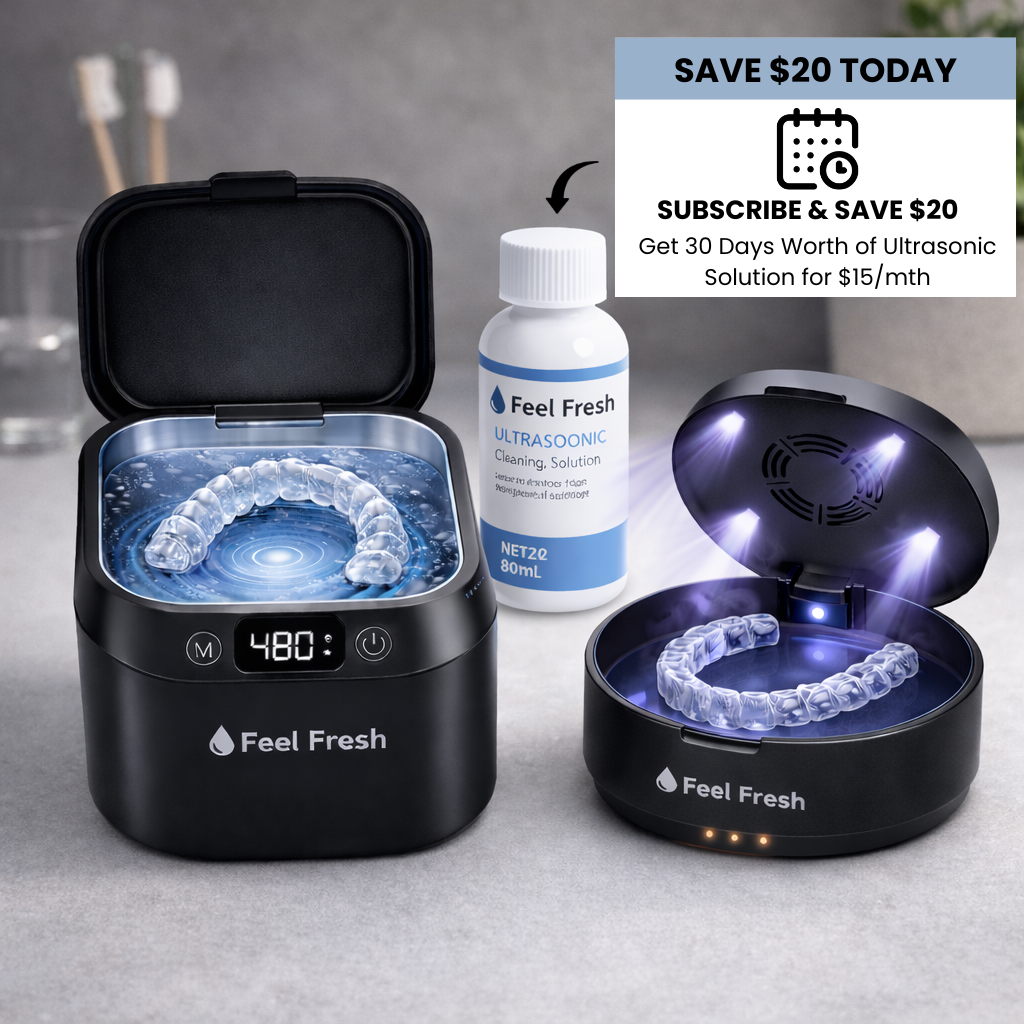 Feel Fresh Ultrasonic™ Retainer Cleaner – Deep Clean for Aligners & Retainers